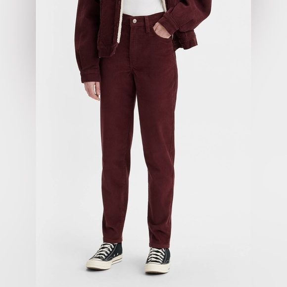 Levi’s High Waisted Mom Jeans Corduroy Decadent Chocolate Size 28 x 29 - Picture 1 of 8